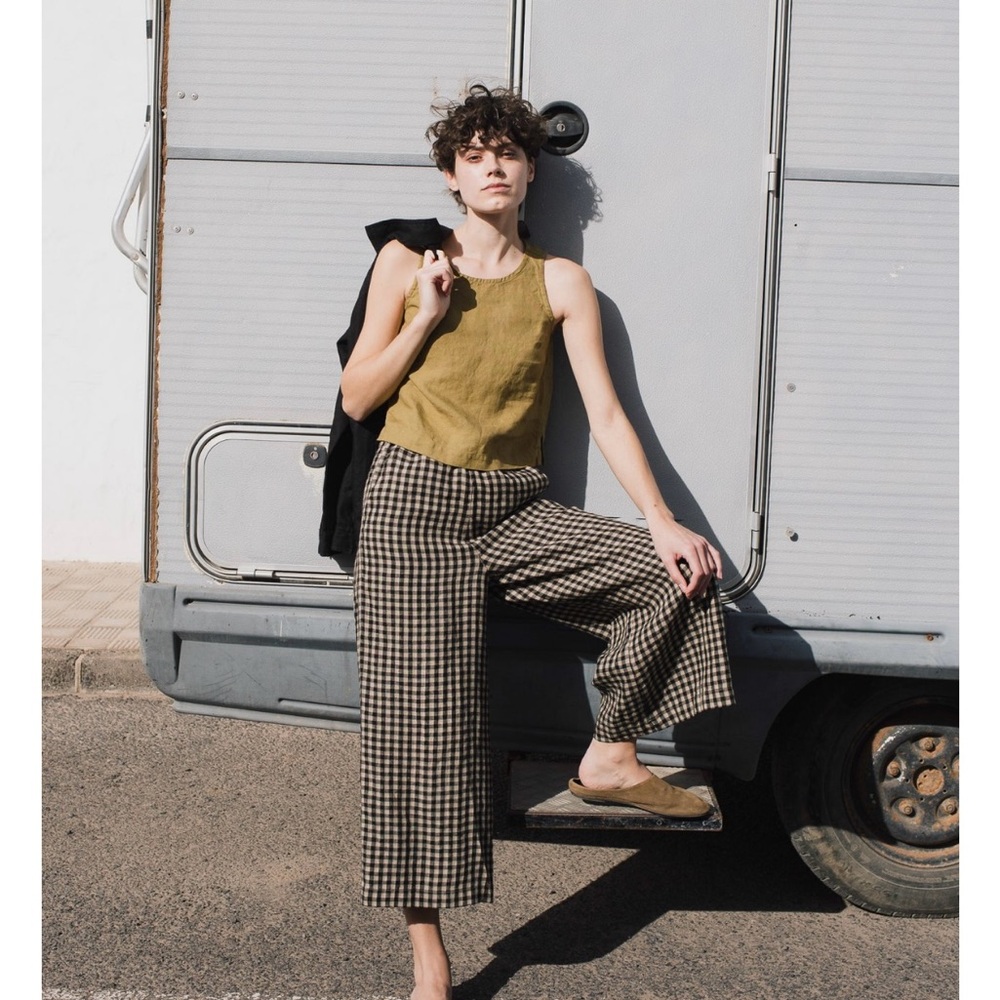 notPERFECTLINEN mid sand gingham WELS